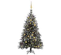 vidaXL Albero Natale Artificiale con LED Palline e Neve 180cm PVC e PE