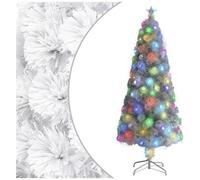 VIDAXL - Albero Natale Artificiale Led Bianco 240 Cm Fibra Ottica