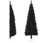 vidaXL Albero Natale Artificiale Sottile a metà e Supporto Nero 120 cm