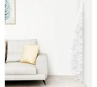 vidaXL Albero Natale Artificiale Sottile a metà Supporto Bianco 240 cm