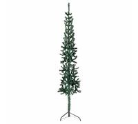 vidaXL Albero Natale Artificiale Sottile a metà Supporto Verde 180 cm