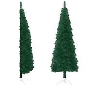 vidaXL Albero Natale Artificiale Sottile a metà Supporto Verde 180 cm