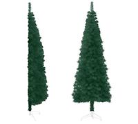 vidaXL Albero Natale Artificiale Sottile a metà Supporto Verde 240 cm