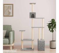 Albero per gatti con pali per graffiare in sisal Grigio Chiaro
