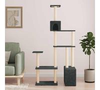 Albero per gatti con pali per graffiare in sisal Grigio Scuro