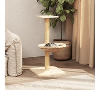 vidaXL Albero per Gatti con Palo Tiragraffi in Sisal Crema 74 cm