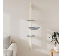 vidaXL Albero per Gatti con Tiragraffi a Parete Grigio Chiaro 142,5 cm