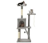 vidaXL Albero per Gatti con Tiragraffi in Sisal 120 cm Grigio