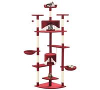 VIDAXL - Albero Per Gatti Con Tiragraffi In Sisal 203 Cm Rosso E Bianco