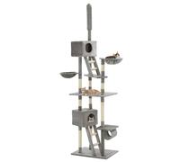 vidaXL Albero per Gatti con Tiragraffi in Sisal 230-260 cm Grigio
