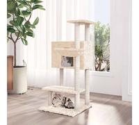 vidaXL Albero per Gatti con Tiragraffi in Sisal Crema 108,5 cm
