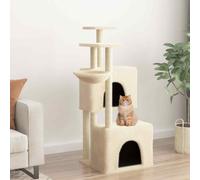 vidaXL Albero per Gatti con Tiragraffi in Sisal Crema 122 cm