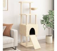 vidaXL Albero per Gatti con Tiragraffi in Sisal Crema 153 cm