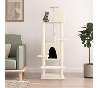 vidaXL Albero per Gatti con Tiragraffi in Sisal Crema 154 cm