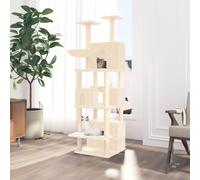 vidaXL Albero per Gatti con Tiragraffi in Sisal Crema 180 cm
