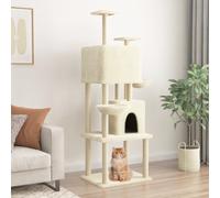 Albero per Gatti con Tiragraffi in Sisal Crema 180 cm