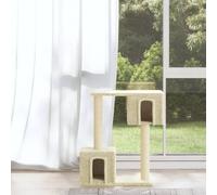 vidaXL Albero per Gatti con Tiragraffi in Sisal Crema 60 cm
