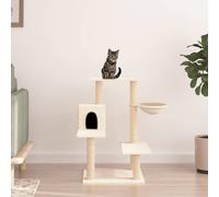 vidaXL Albero per Gatti con Tiragraffi in Sisal Crema 82,5 cm