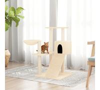 vidaXL Albero per Gatti con Tiragraffi in Sisal Crema 82 cm