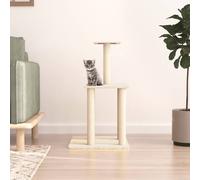 vidaXL Albero per Gatti con Tiragraffi in Sisal Crema 85,5 cm