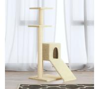 vidaXL Albero per Gatti con Tiragraffi in Sisal Crema 92 cm