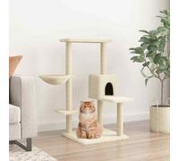 vidaXL Albero per Gatti con Tiragraffi in Sisal Crema 95 cm