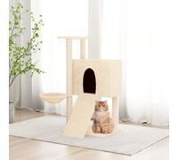 vidaXL Albero per Gatti con Tiragraffi in Sisal Crema 96 cm