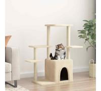 vidaXL Albero per Gatti con Tiragraffi in Sisal Crema 97,5 cm