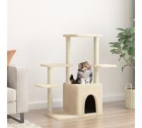 vidaXL Albero per Gatti con Tiragraffi in Sisal Crema 97,5 cm