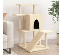 vidaXL Albero per Gatti con Tiragraffi in Sisal Crema 97 cm