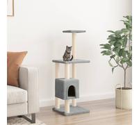 vidaXL Albero per Gatti con Tiragraffi in Sisal Grigio Chiaro 104 cm