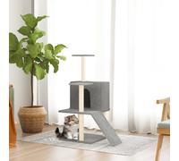vidaXL Albero per Gatti con Tiragraffi in Sisal Grigio Chiaro 109 cm