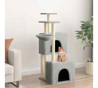 vidaXL Albero per Gatti con Tiragraffi in Sisal Grigio Chiaro 122 cm