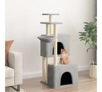 AX Albero Tiragraffi 73.5x69x122cm 2 Casette Sisal Gatti Peluche Grigio + 172053