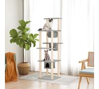 vidaXL Albero per Gatti con Tiragraffi in Sisal Grigio Chiaro 169 cm