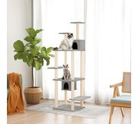 vidaXL Albero per Gatti con Tiragraffi in Sisal Grigio Chiaro 176 cm