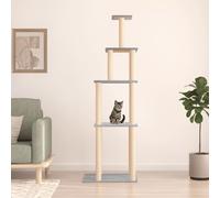 Albero per gatti con tiragraffi in sisal grigio chiaro 183 cm