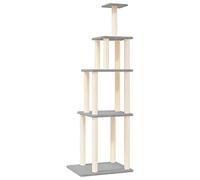 Albero per gatti con tiragraffi in sisal grigio chiaro 183 cm