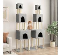 Albero per gatti con tiragraffi in sisal grigio chiaro 199 cm
