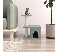 Albero per Gatti con Tiragraffi in Sisal Grigio Chiaro 48 cm