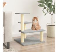 Albero per gatti con tiragraffi in sisal grigio chiaro 61 cm