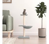 vidaXL Albero per Gatti con Tiragraffi in Sisal Grigio Chiaro 72 cm