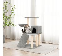 vidaXL Albero per Gatti con Tiragraffi in Sisal Grigio Chiaro 82 cm