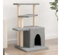 vidaXL Albero per Gatti con Tiragraffi in Sisal Grigio Chiaro 83,5 cm