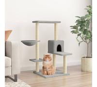 vidaXL Albero per Gatti con Tiragraffi in Sisal Grigio Chiaro 95 cm