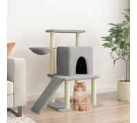 vidaXL Albero per Gatti con Tiragraffi in Sisal Grigio Chiaro 96,5 cm