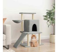 vidaXL Albero per Gatti con Tiragraffi in Sisal Grigio Chiaro 96,5 cm