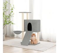 vidaXL Albero per Gatti con Tiragraffi in Sisal Grigio Chiaro 96 cm
