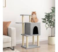 vidaXL Albero per Gatti con Tiragraffi in Sisal Grigio Chiaro 97 cm