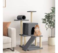 vidaXL Albero per Gatti con Tiragraffi in Sisal Grigio Scuro 110,5 cm